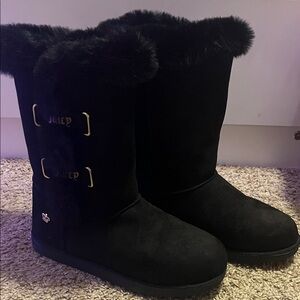 Juicy Couture Black Fur-Lined Winter Boots